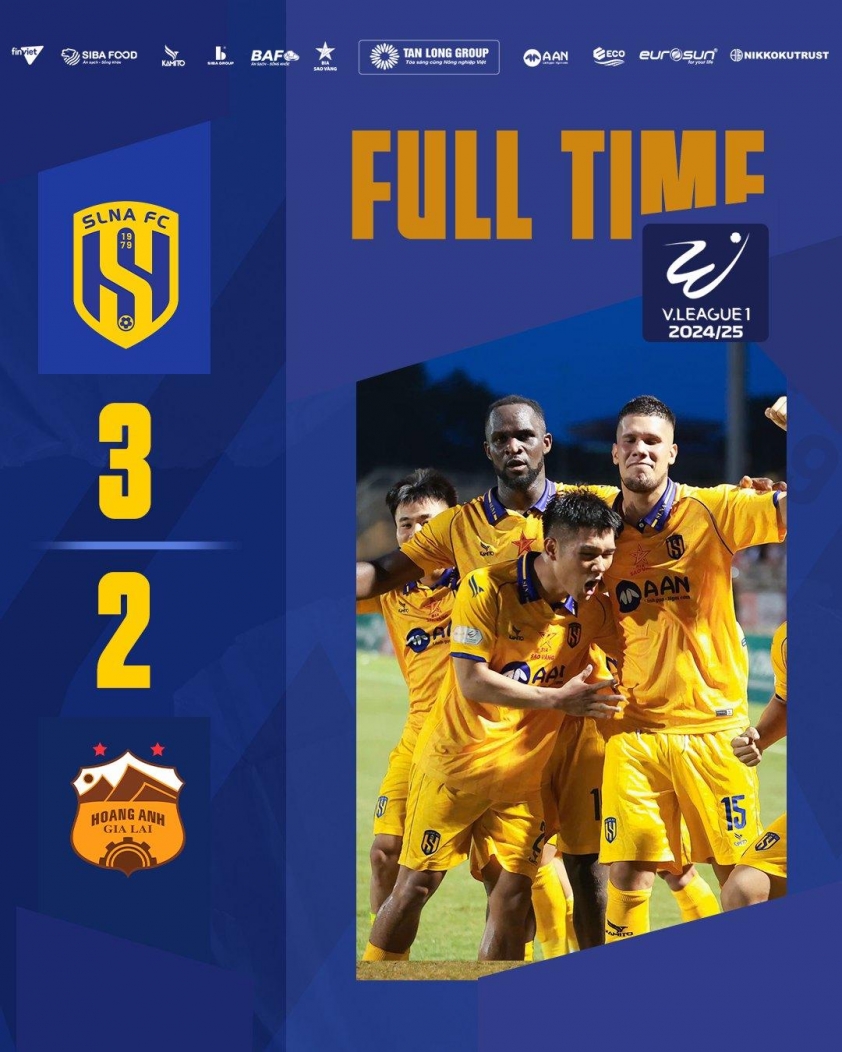 Thắng HAGL trong thế thiếu người, SLNA trụ hạng V-League 650370